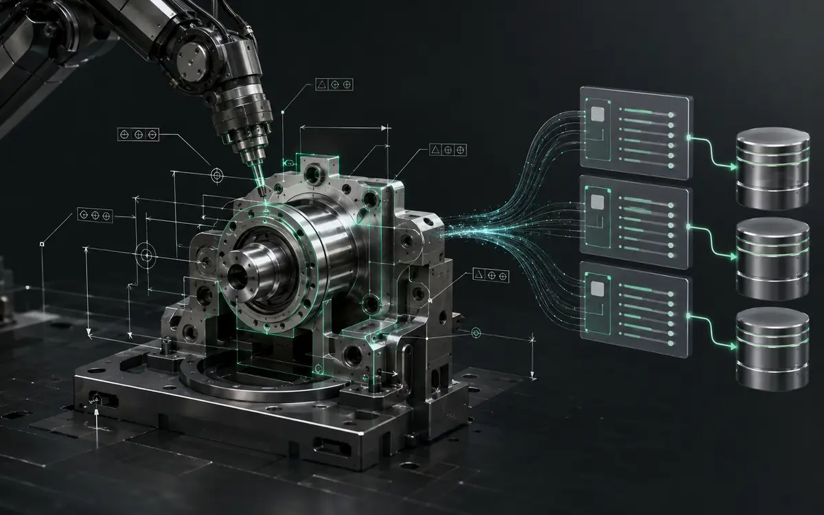 CAD dimensions and GD&T properties extracted from a mechanical model into structured data