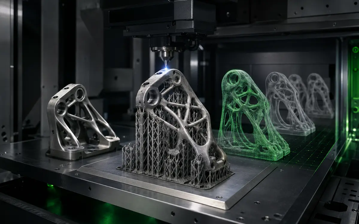 Industrial metal 3D printing workflow with validated parametric part variants